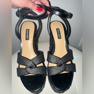 Nine West Platform Heeled Sandals with Ankle Strap